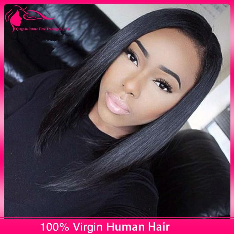Short Peruvian Hair Wigs For Black Women Natural Color Silk