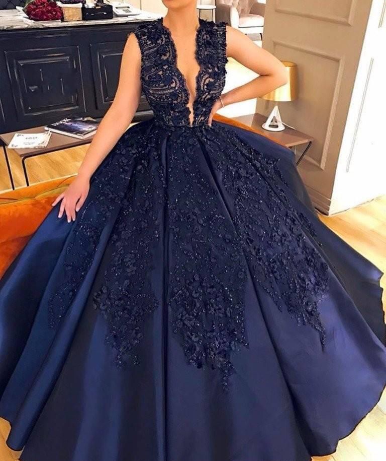 dark blue prom dresses 2019
