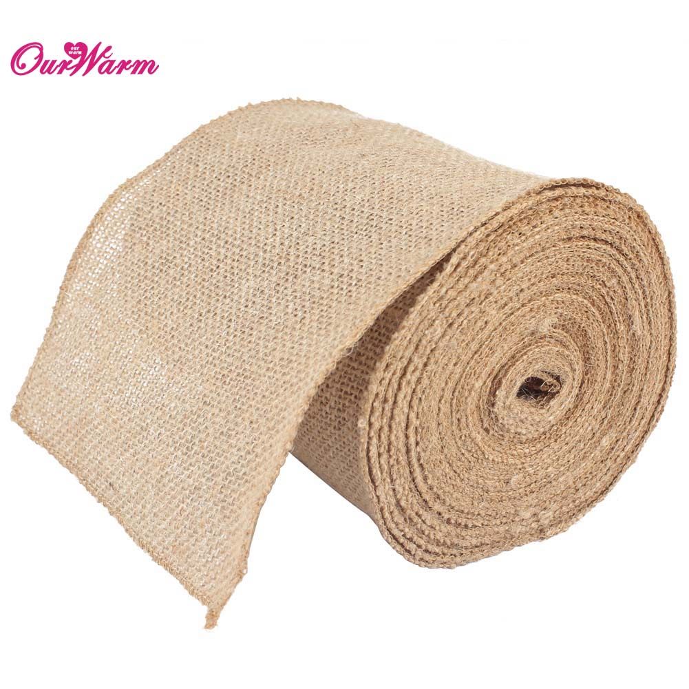 2020 10M*15CM Vintage Hessian Jute Burlap Roll For Wedding Party Chair