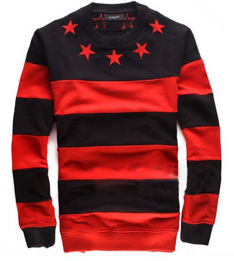 black and red striped sweatshirt