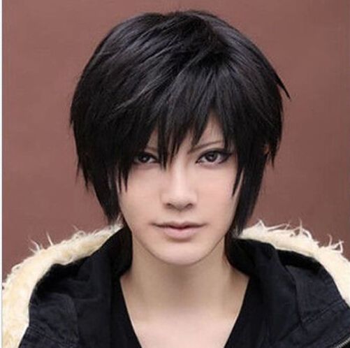 Anime Handsome Boys Short Black New Vogue Sexy Men S Male Hair