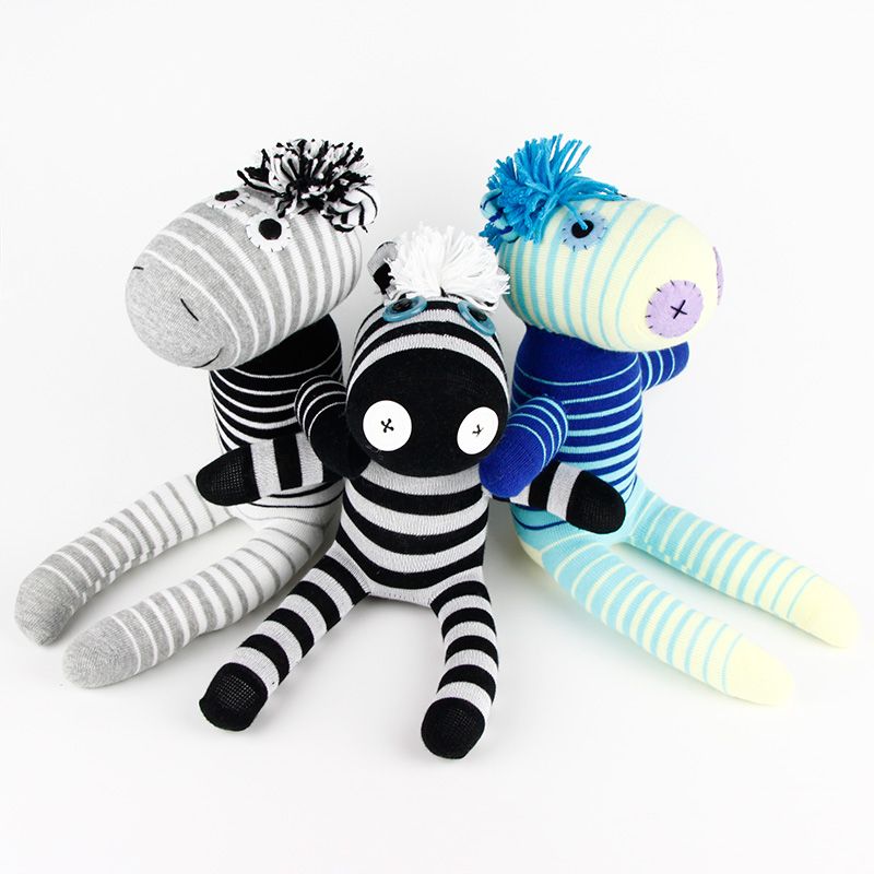Acheter Handmade Chaussette Singe Zebre 006 Jouets En Peluche Bebe Jouets Poupee Jouets Cadeau Danniversaire De 7 6 Du Sockdoll Fr Dhgate Com