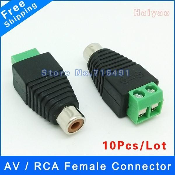 BNC Male To RCA Female Connector Adapter for CCTV Camera Coax Cable Plug LOT