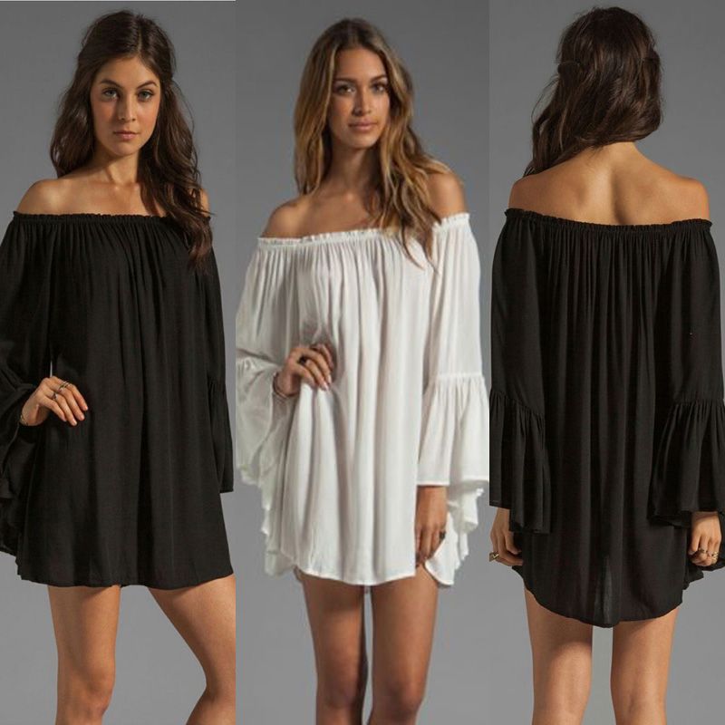 off the shoulder loose dress