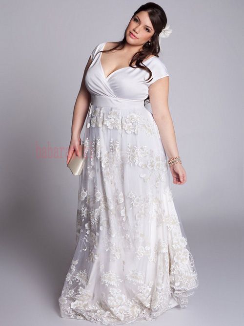 Discount Plus Size Beach Cap Sleeve Lace Modest Wedding Dresses 2015 ... Discount Plus Size Beach Cap Sleeve Lace Modest Wedding Dresses 2015 ...