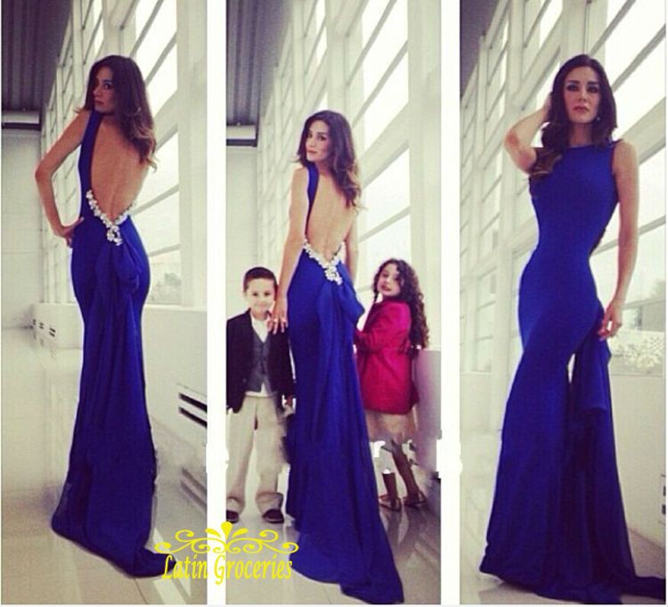 Vestido Azul Largo Fiesta Gala Plus Size. Alquiler venta vestidos La Lapita