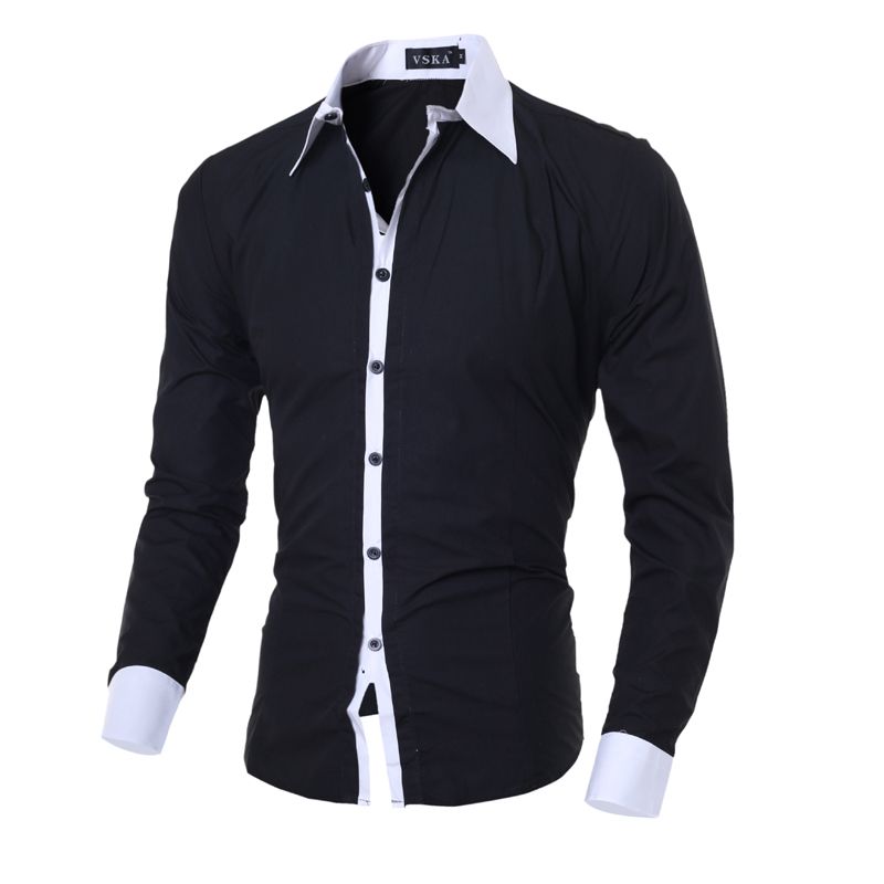Compra Camisa De Los Hombres Blanco Blanco 2017 Camisas De Manga Larga  Masculina Casual Solid Multi Button Hit Color Slim Fit Dress SHIRTS M 2XL  Barato | Entrega Rápida Y Calidad | Es.Dhgate