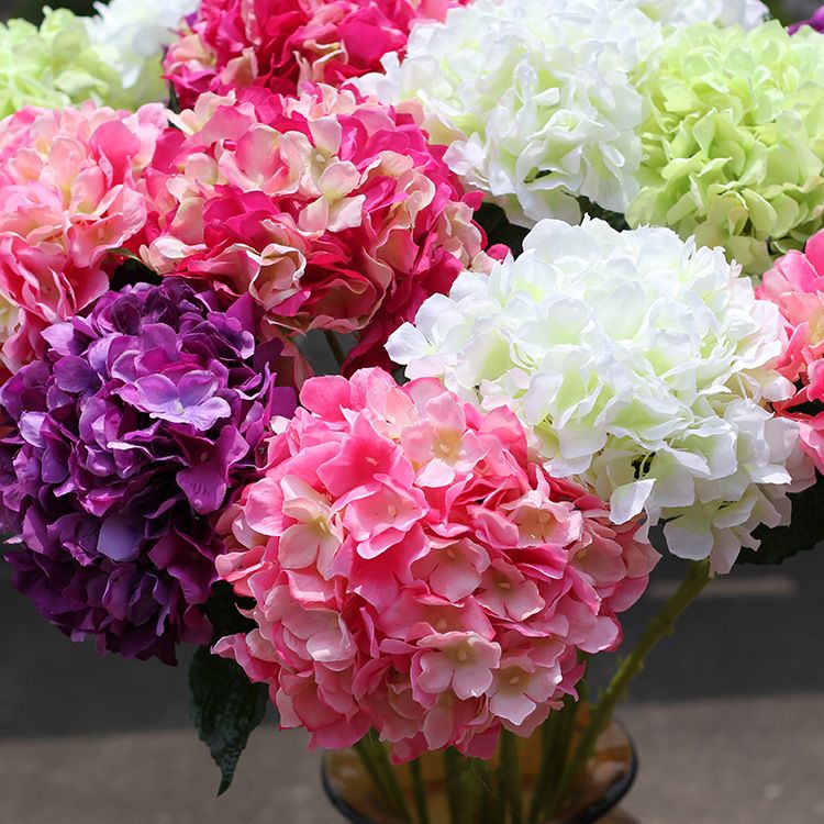 Real Looking White Hydrangea Flower 80cm/31.5Artificial Hydrangeas For Wedding Centerpieces