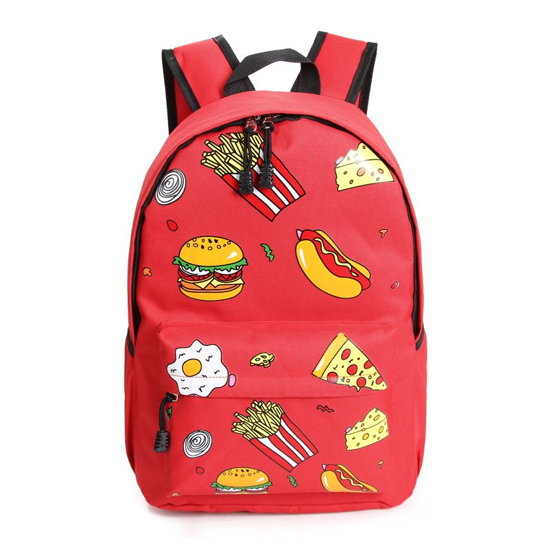Compra Otoño E Invierno Nueva Moda Comida Papas Fritas Hamburguesa Bolsas  De Patrón Impresión Informal Bolsas Mochilas Para Adolescentes APB21 Barato  | Entrega Rápida Y Calidad | Es.Dhgate
