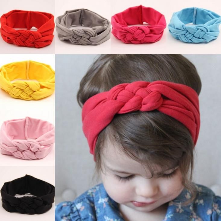 2015 Kids Girls Cotton Headwraps Infant Baby Girl Stretchy Hairbands