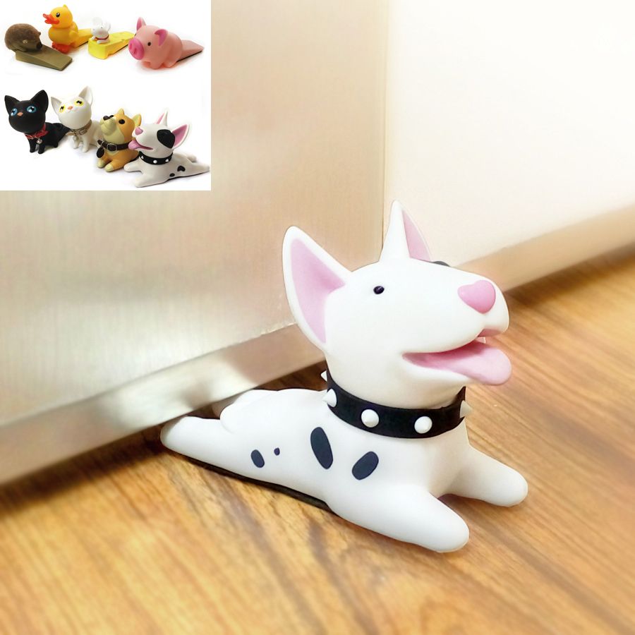 2020 Cute Cartoon Dog Door Stopper Holder Lock Bull Terrier PVC Safety