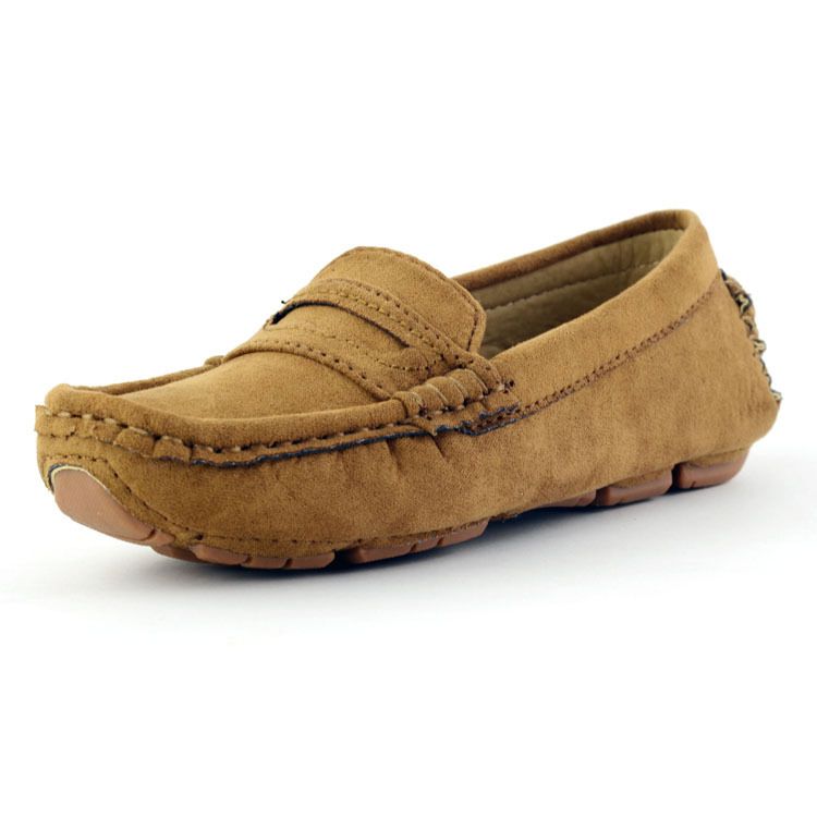 boys tan slip on shoes