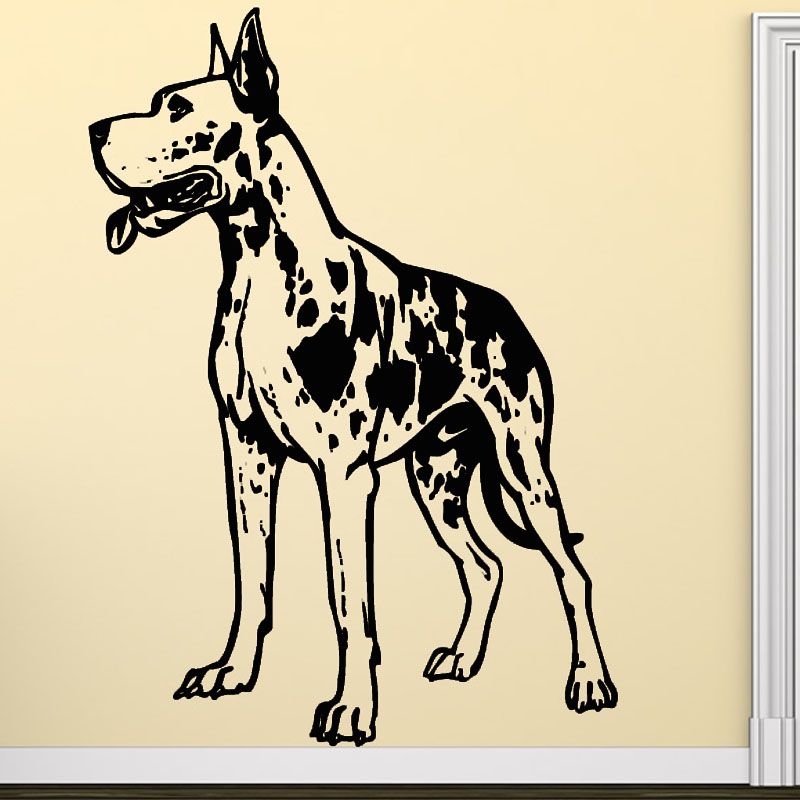 Animales de alta calidad Decoración etiqueta de la pared del perro de vinilo removible auto-adhesivo Animales de alta calidad Decoración etiqueta de la pared del perro de vinilo removible auto-adhesivo