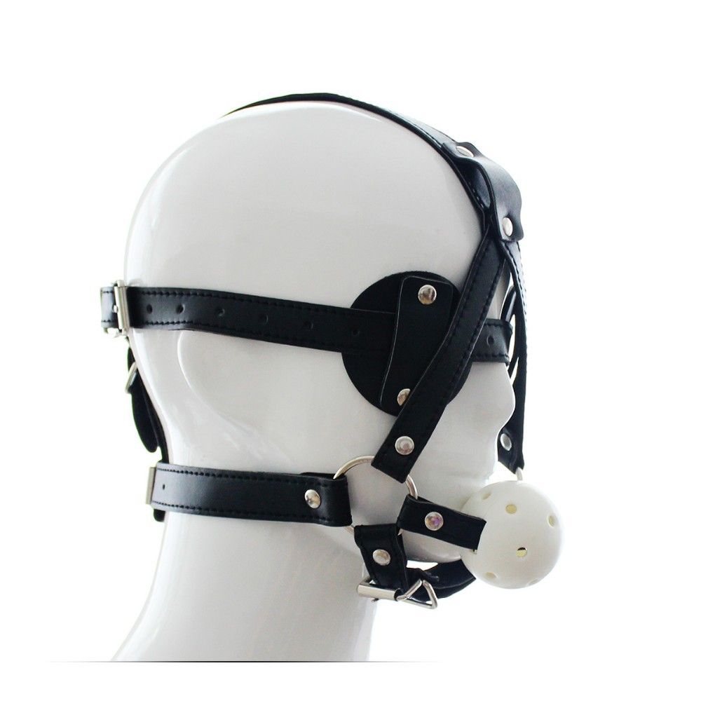 2015 Sexy Costume Leather Head Harnesses Fetish Muzzles