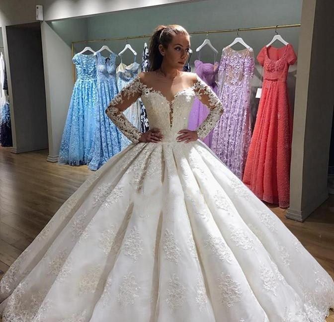 Long Sleeves Wedding Dresses Ball Gown 