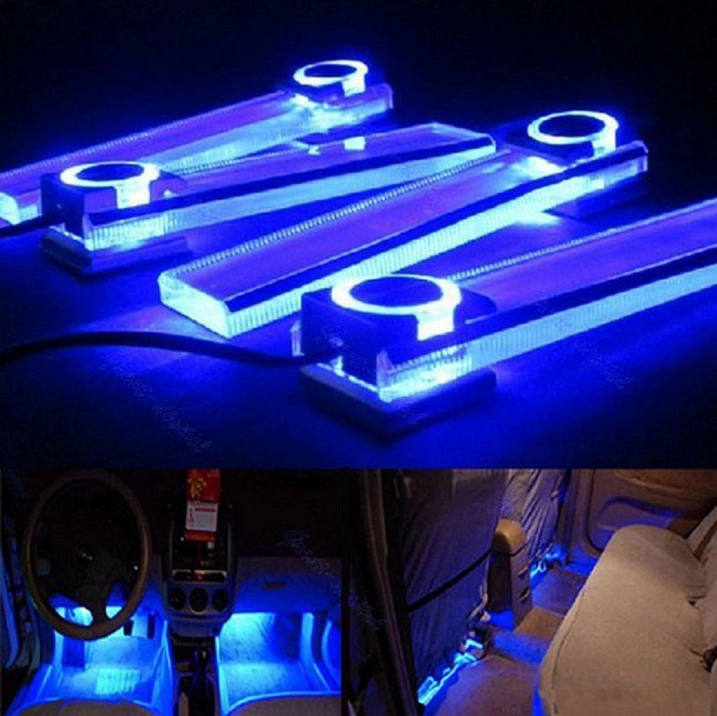 2019 Blue 12v 4 In 1 Car Charge Led Interior Decoration Floor Decorative Light Lamp From Qingyiteam 8 05 Dhgate Com