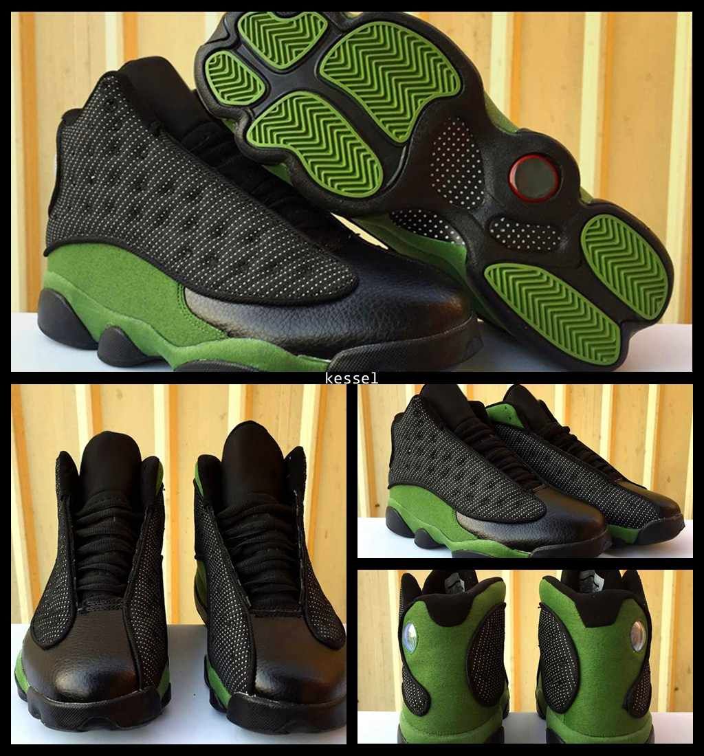 olive green and black 13s