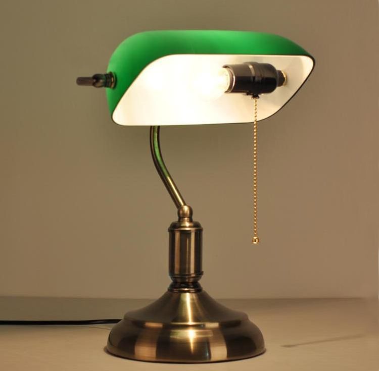 2020 Antique Bronze Desk Lamps Traditional Table Lamps Green Shade