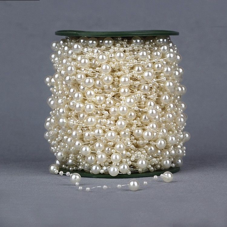 60 Meters Fishing Line Pearls Beads Chain Garland Flowers Wedding