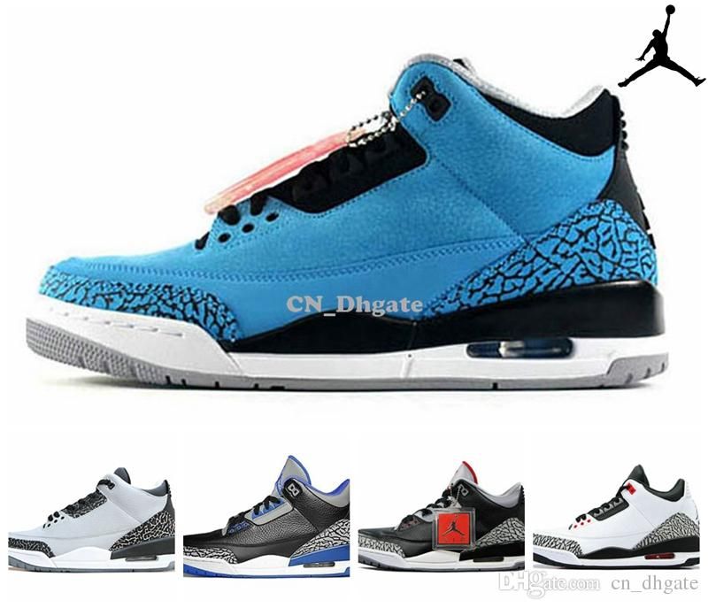 Compre Nike Air Jordan 3 De Cemento De Infrarrojos 23 Zapatos Para Mujer  Para Hombre Del Baloncesto Azul Negro Blanco Retro En Polvo, A Estrenar AJ3  Retro 3 Zapatillas De Deporte 36