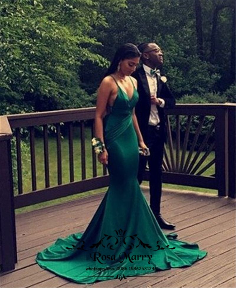 Sexy Hunter Green Mermaid Long Prom 