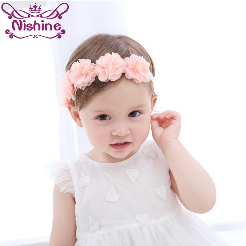 10PC New Fashion Girls Lace Big Bow Hair Band Baby Head Wrap Band Accessories