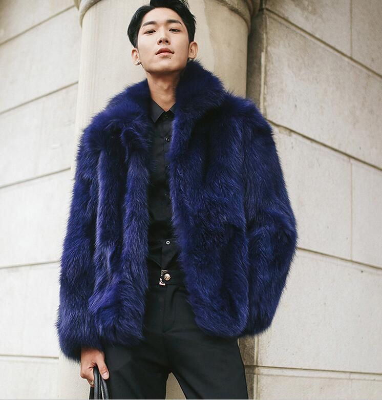 Mens Fur Faux Winter New Men Coats Fox Jaqueta Couro Male Leather Jacket Europe America Casaco Masculino Blue Big Size S 5xl 406080121 Dhgate Com Mens Fur Faux Winter, Fur Coats Mens Faux
