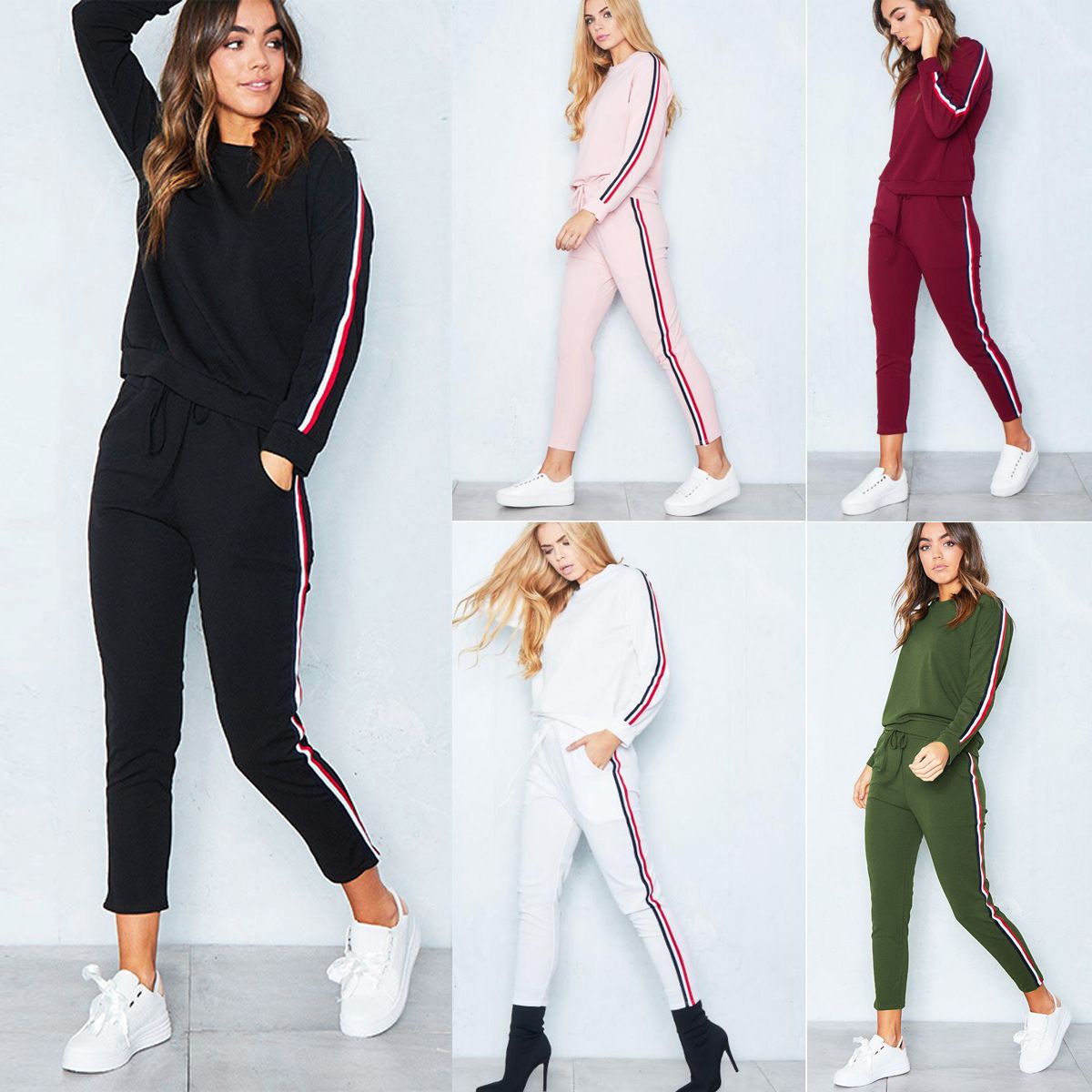 Arábica pista Verter Otoño Invierno Mujer Ropa deportiva Chándal Mujer Color sólido Traje  deportivo Sudaderas con capucha Sudadera Con