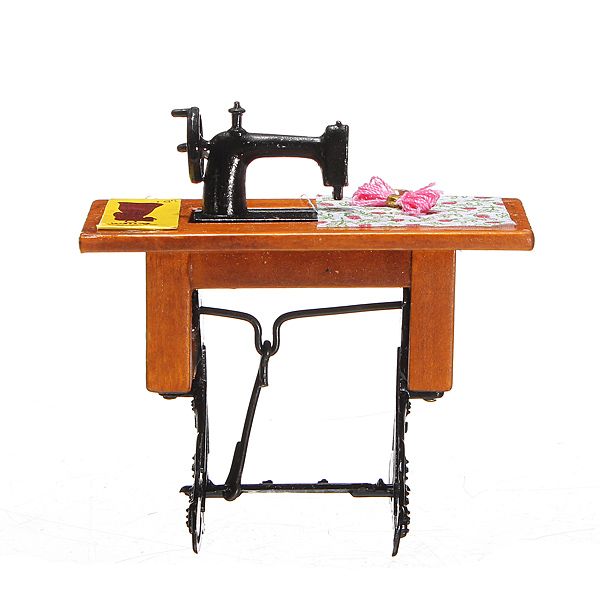 1x Cute Mini 1:12 Dollhouse Miniature Black Sewing Machine V!