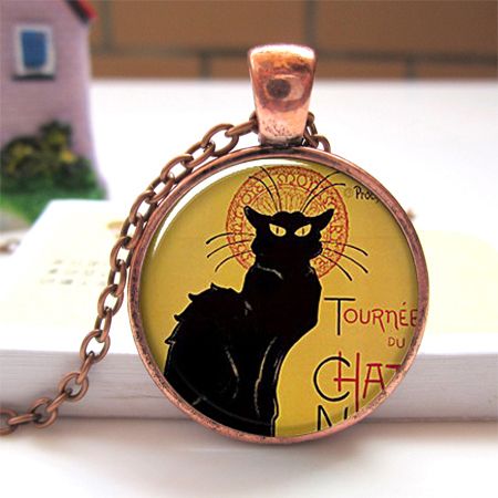 Wholesale Le Chat Noir Pendant Charm Cat Jewelry Resin Pendant Black Cat Necklace Glass Photo Cabochon Pendant O151 From Autumngirl 12 57 Dhgate Com