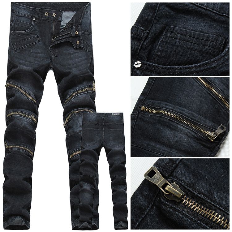 balmain style jeans cheap