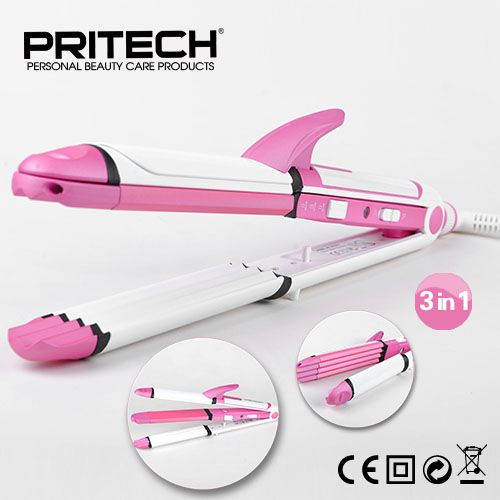 PRITECH Brand Professional 3 in 1 Curling Wand Hair Straightener Magic Hair  Roller For Women Hair Care Tools Free Shipping