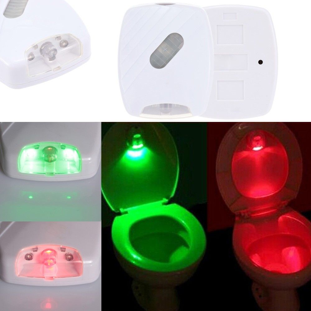 LED Sensor Motion Activated Toilet Light Flush Toilet Lamp Battery