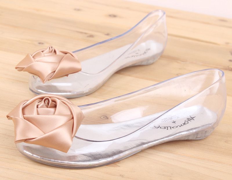 clear plastic flat shoes