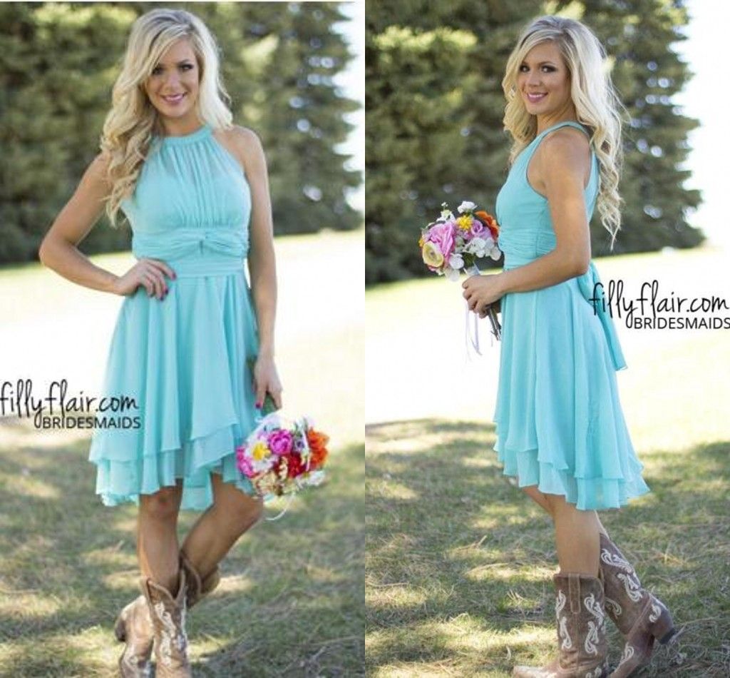 turquoise country bridesmaid dresses