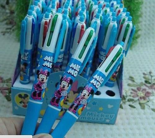 Nuevos de la venta al por mayor del producto Pluma de bolígrafo del color de Mickey Mouse 4 Bolígrafos de oficina de la pluma de bolígrafo de la historieta 48 PC / caja