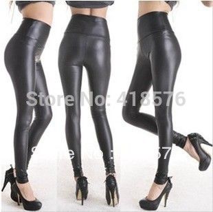 Zoe Leather Look Leggings - Black