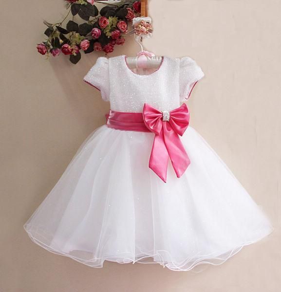 pink and white party dress