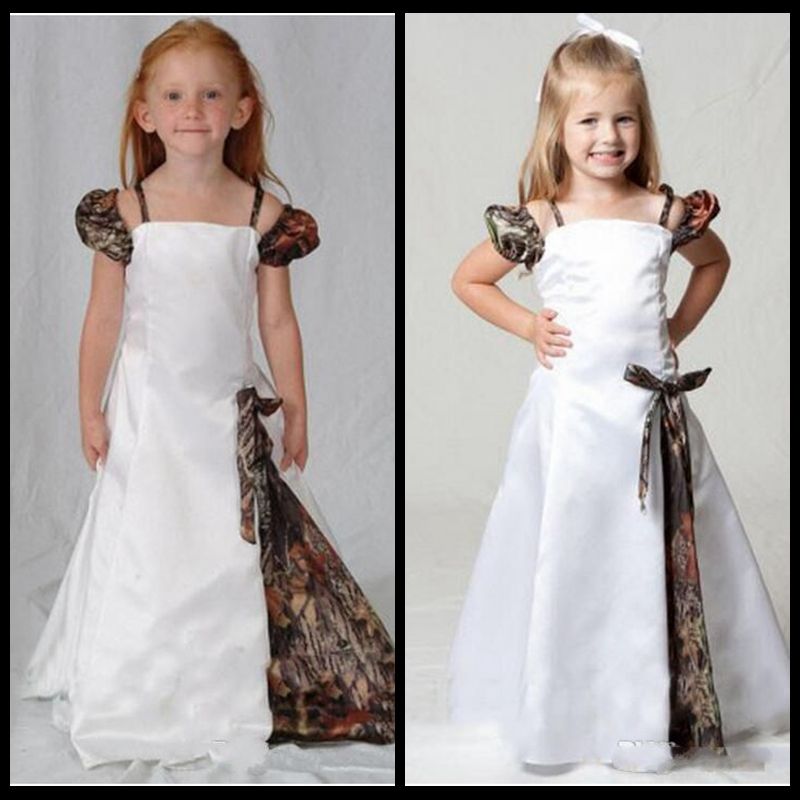 purple camo flower girl dresses