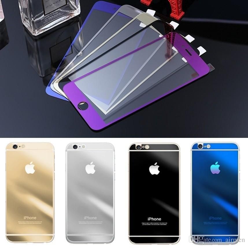 New Arrival For Iphone6 Glass Color Mirror Plating Tempered Screen Protector Iphone 6 6plus 4 7 5 5inch Front And Back Canada 2019 From