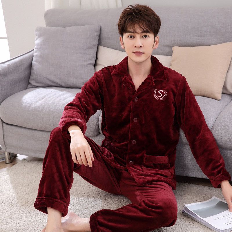 Alta Calidad De Los Hombres Ropa De Dormir De Invierno Pijama Homme Ropa De Dormir Masculina De Franela Hombres Pijama Pijama Elegante Hogar Ropa Hombres Ropa De 45,66 € | DHgate