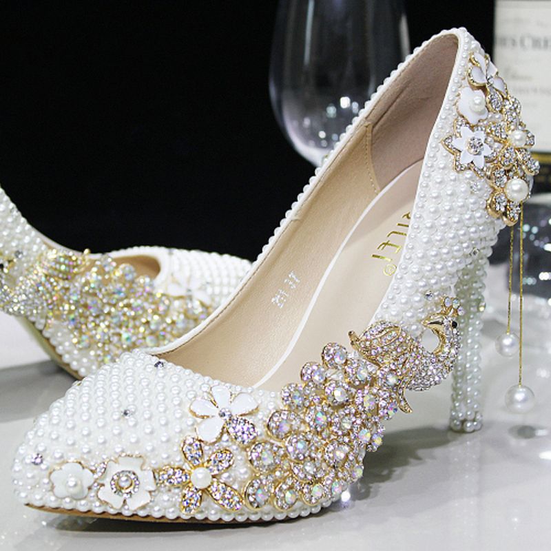 glass wedding shoes