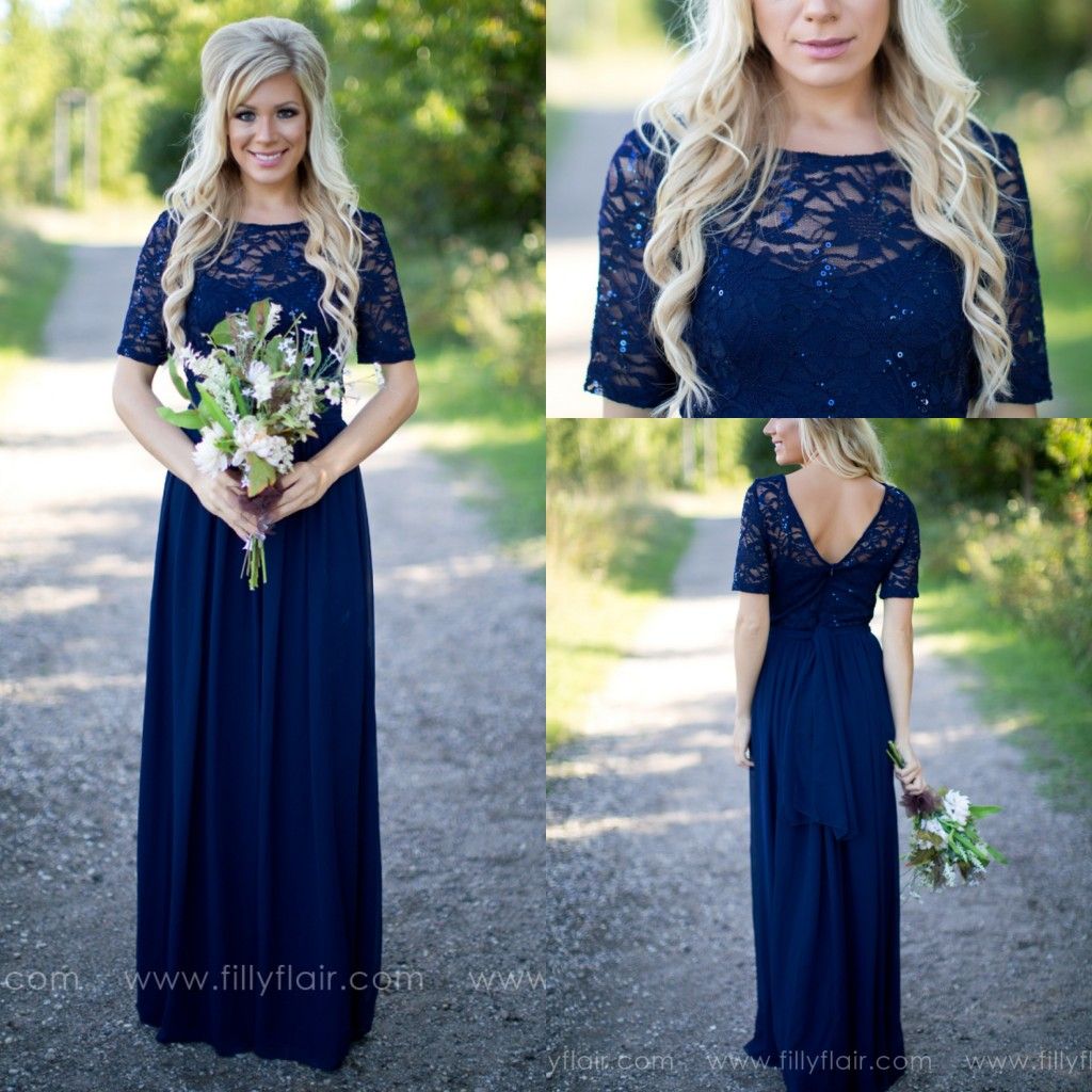 long sleeve bridesmaid dresses navy