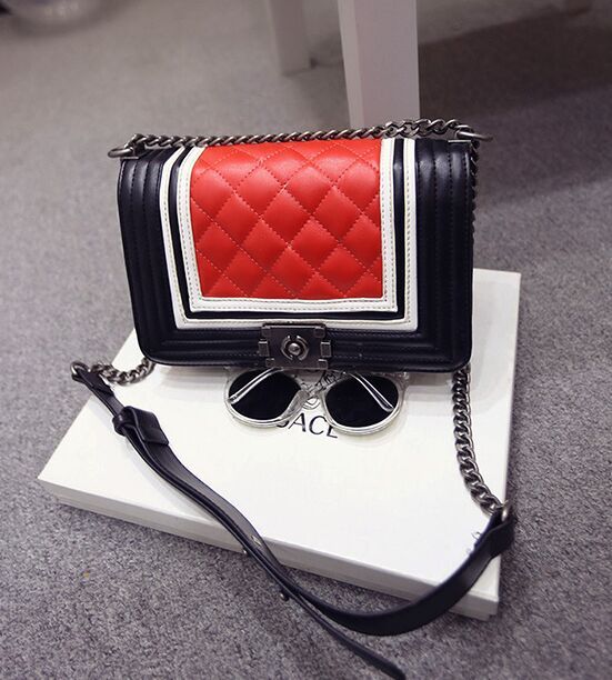 Fashion Chain Shoulder Bag WOMEN PU Leather Crossbody Small HandBags High Quality Black Handbag 