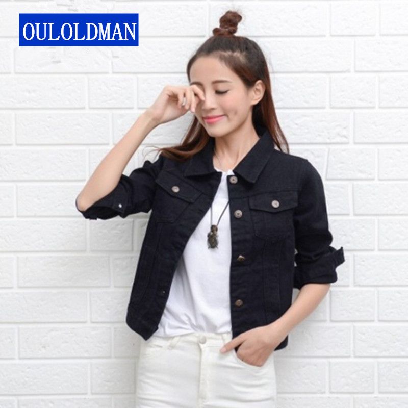girls black denim jacket
