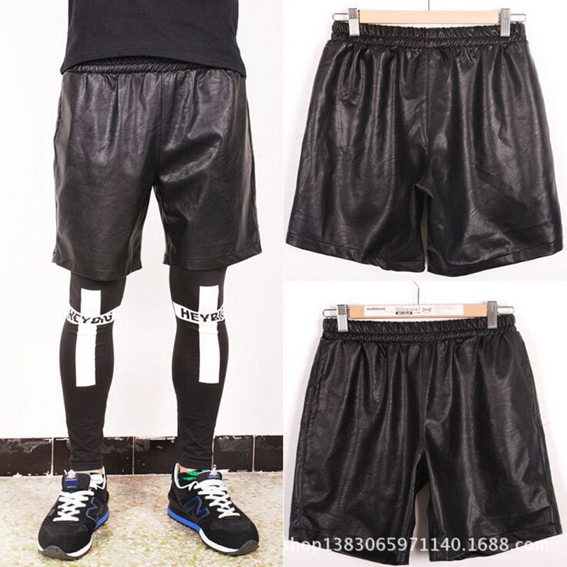 shorts de couro masculino