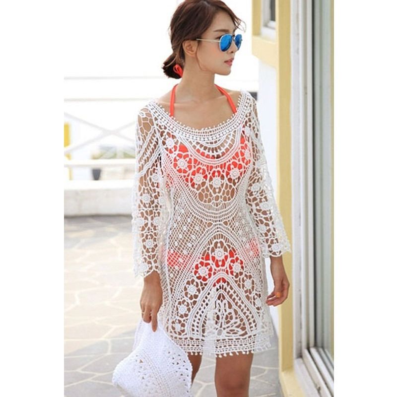 long white cover up dress