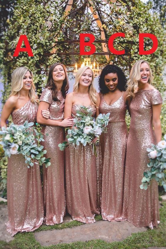 Luminancia Traición Transparentemente Nuevos 2018 Rose Gold Sequin Bridesmaid Dresses Sirena Dama de honor  vestidos por encargo para el