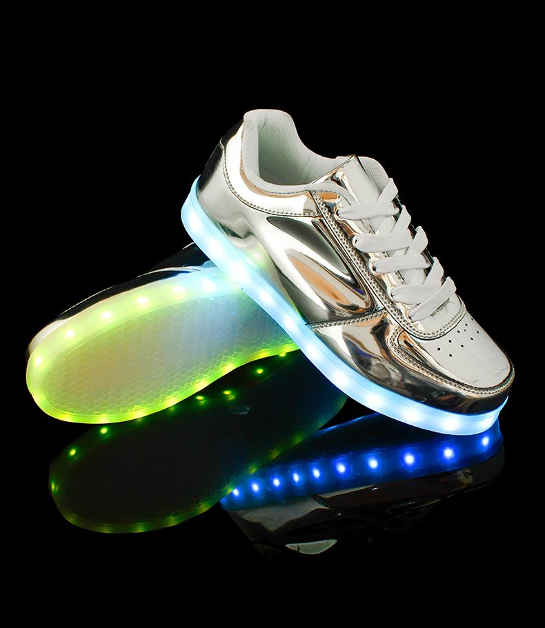 Zapatos LED Hombres USB Cargo LED S￭mbolos Unisex Colores de zapatillas zapatillas