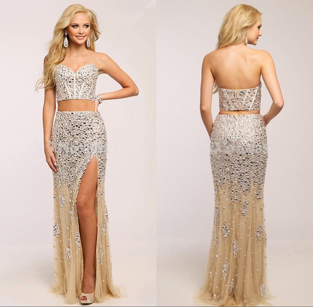2 piece mermaid style prom dress